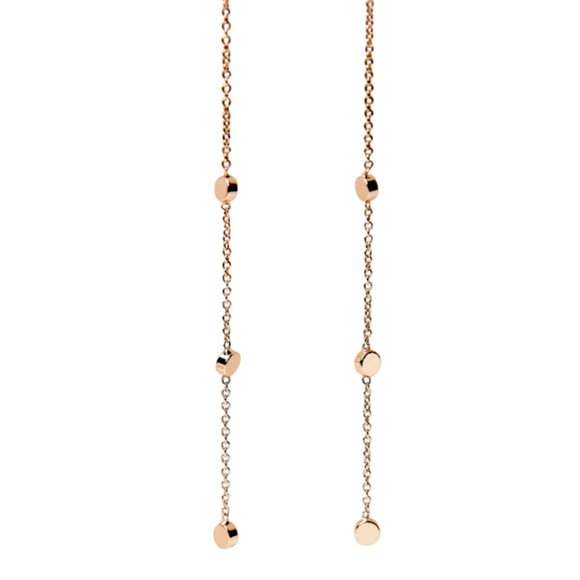 La Meno "Treasure" Dangle Threader Earrings, 18K Rose Gold Plated Over Brass - Picture 1 of 3